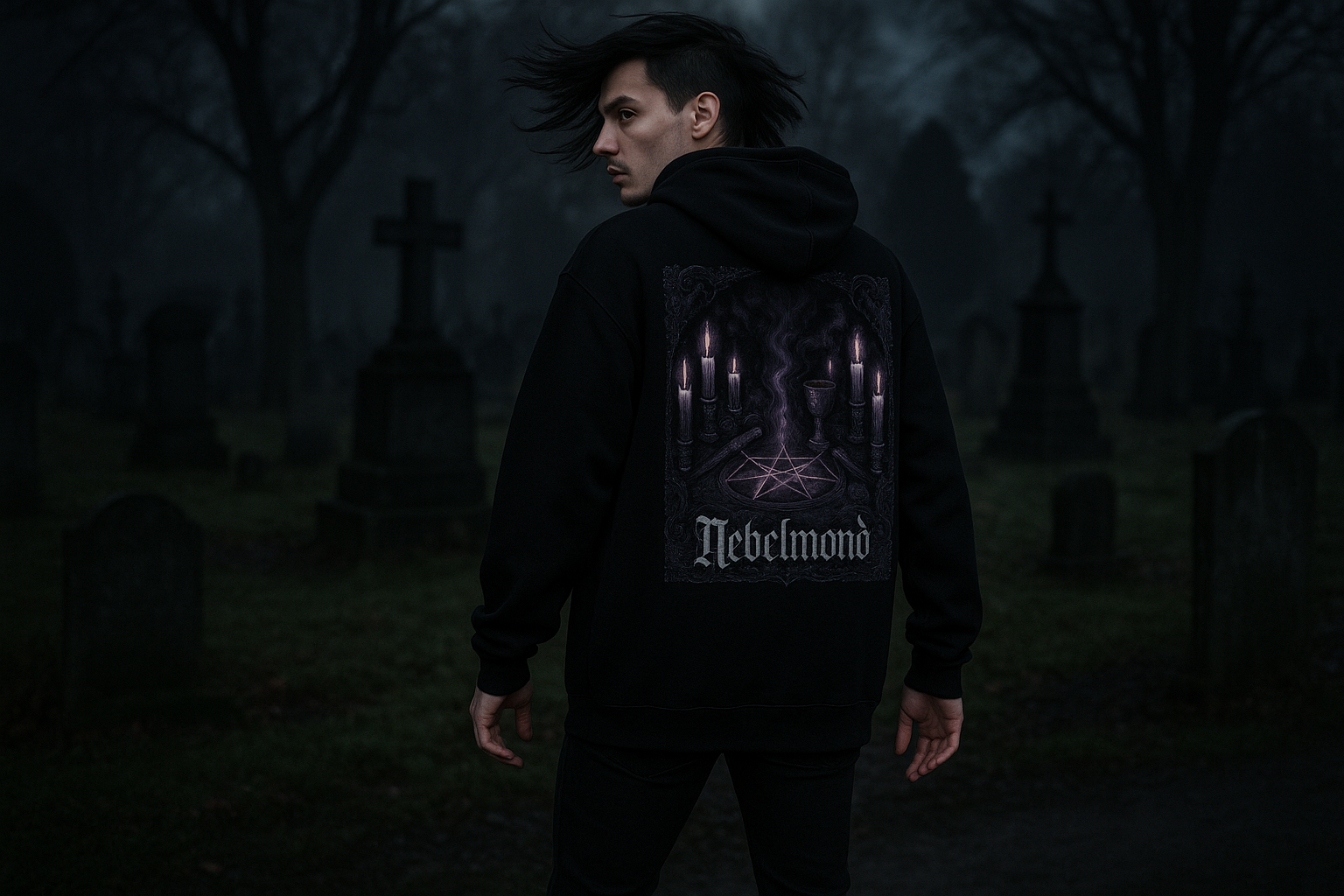Mann Mockup Midnight Ritual Oversized Hoodie