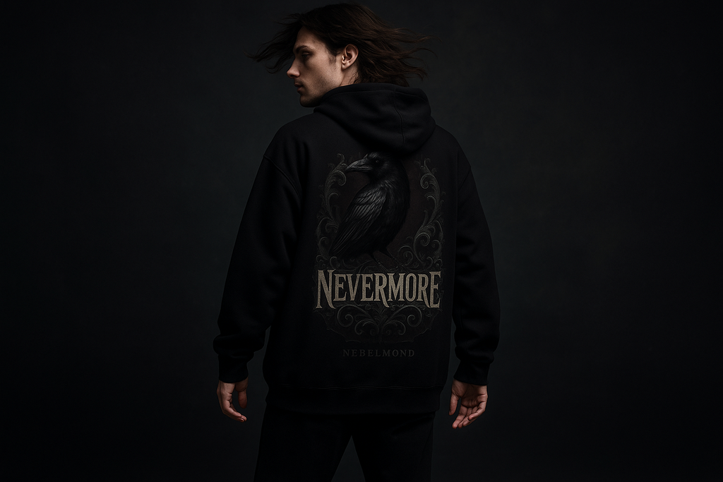 Mann Mockup Nevermore Oversized Hoodie