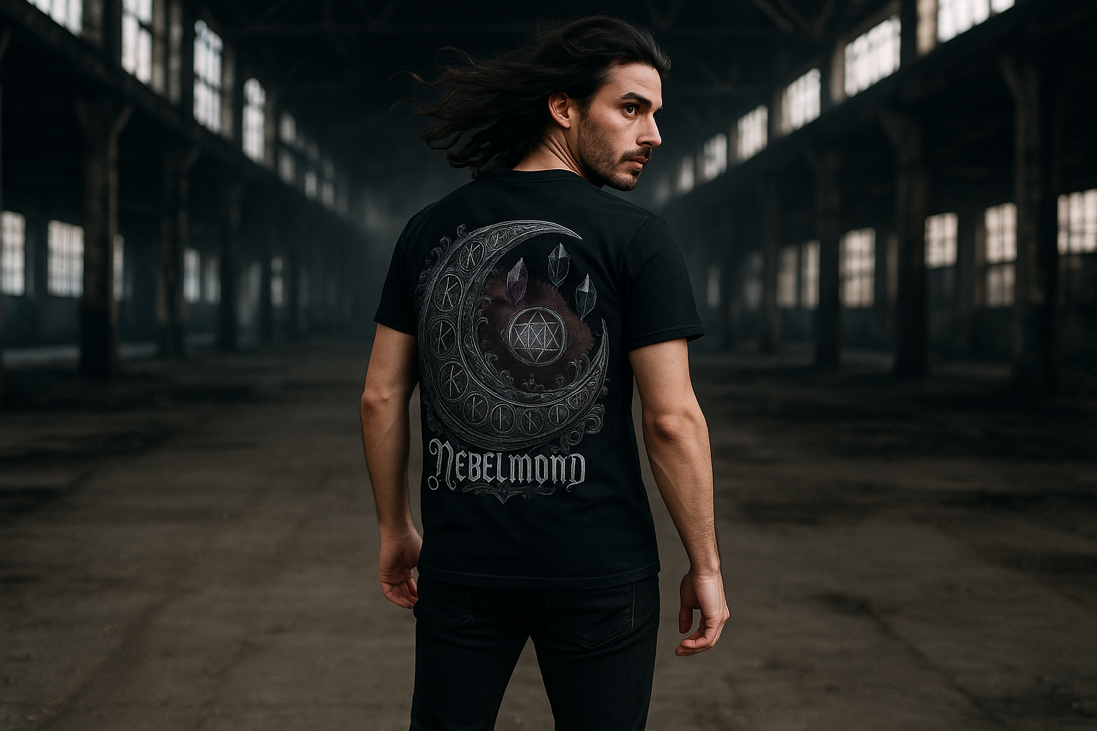 Mann Mockup Rückendruck