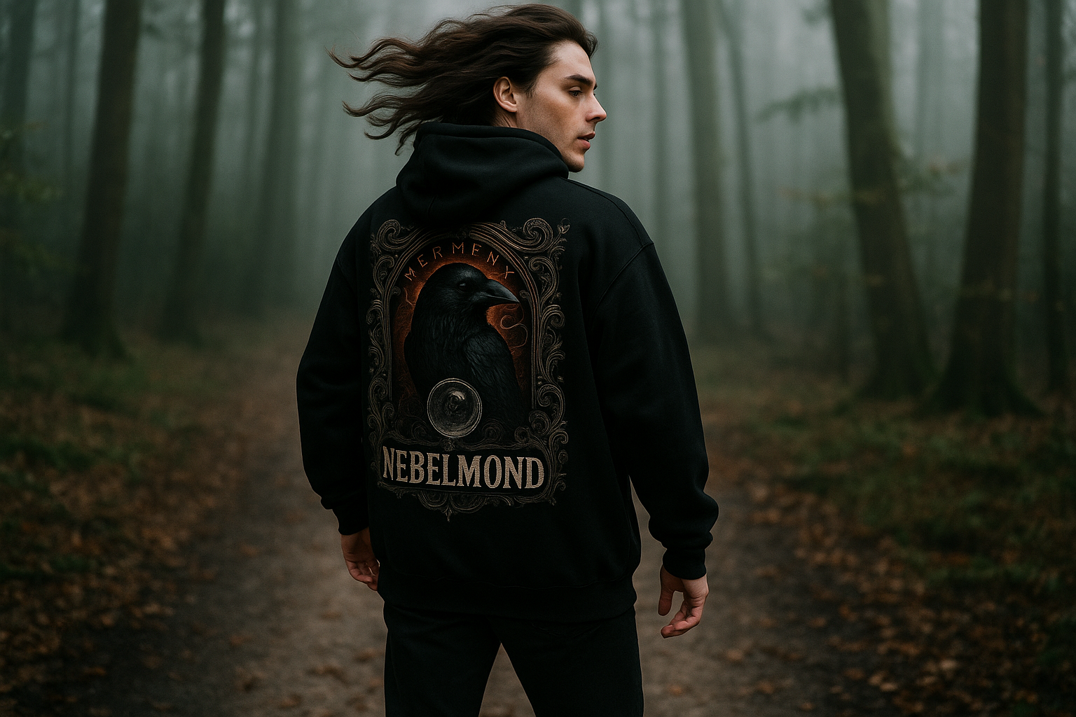 Mann Mockup Raven's Oracle Oversized Hoodie