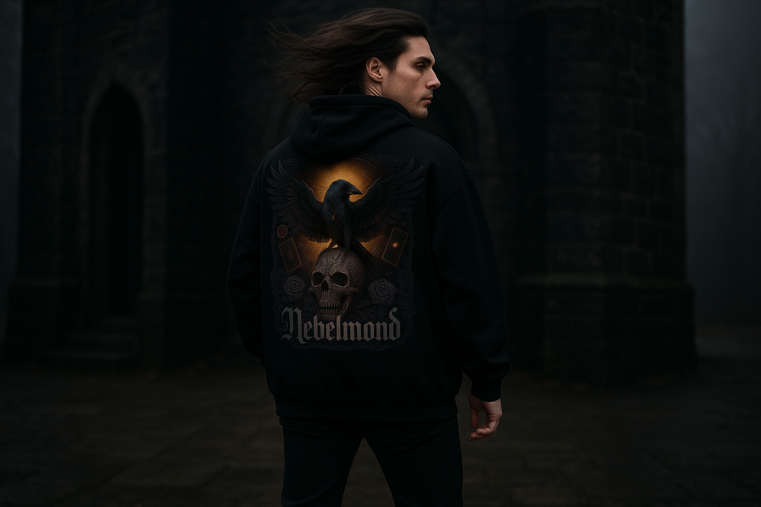 Mann Mockup Raven's Prophecy Oversized Hoodie