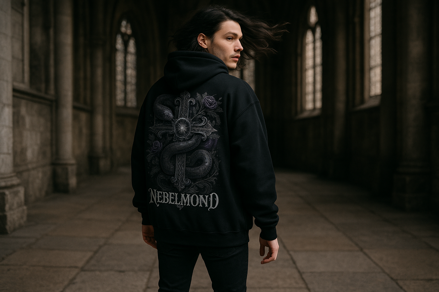 Mann Mockup Sacred Serpent Oversized Hoodie