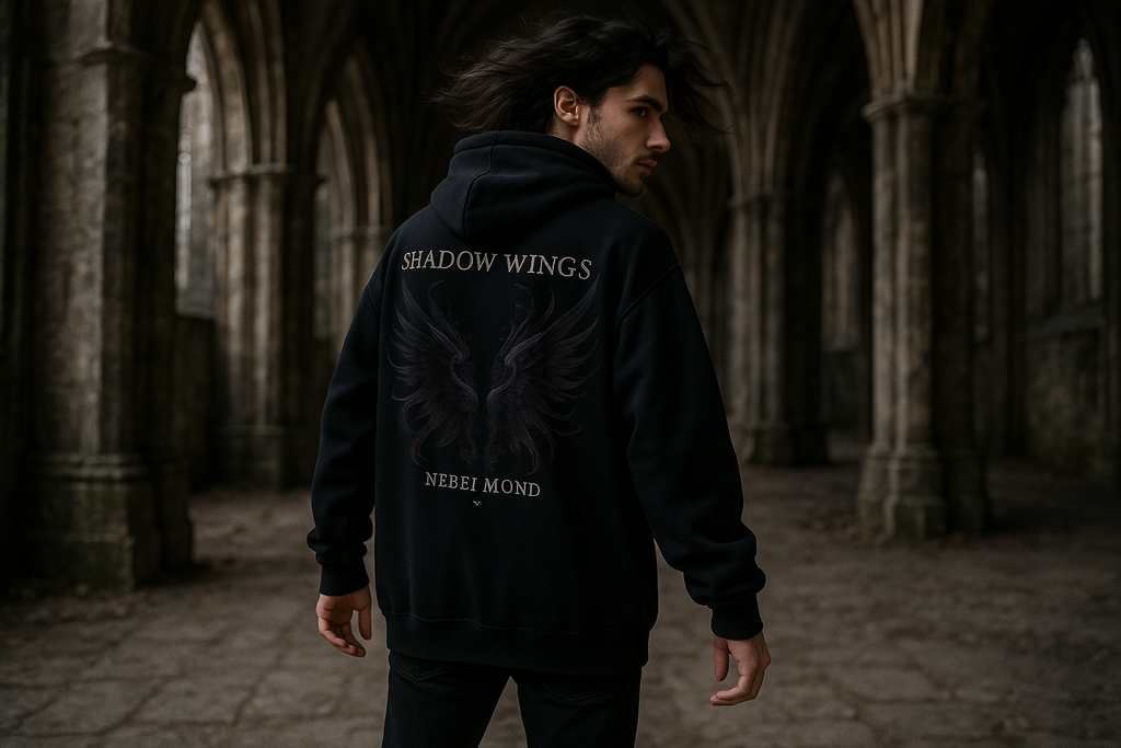 Mann Mockup Shadow Wings Oversized Hoodie - Korrekt