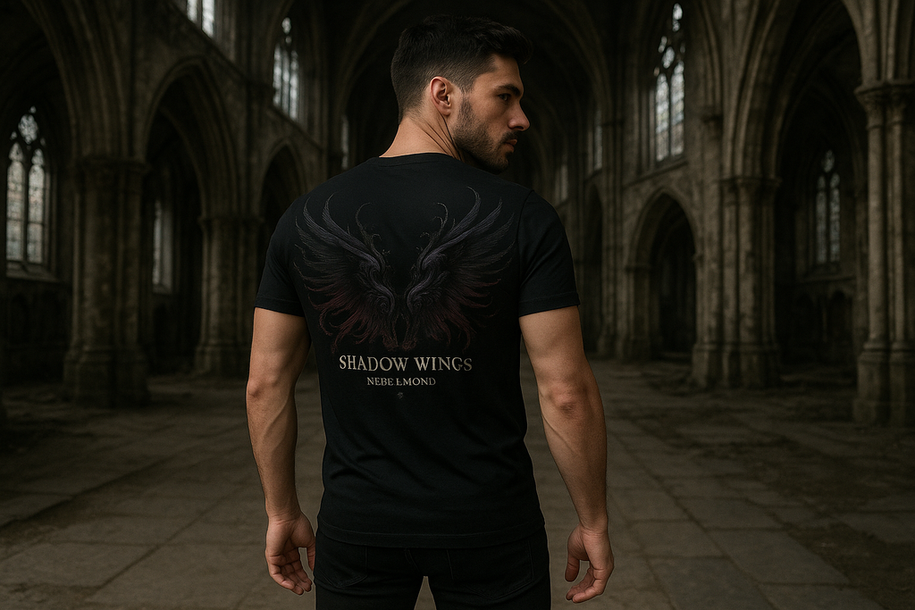 Mann Mockup Shadow Wings Premium T-Shirt - Korrekt