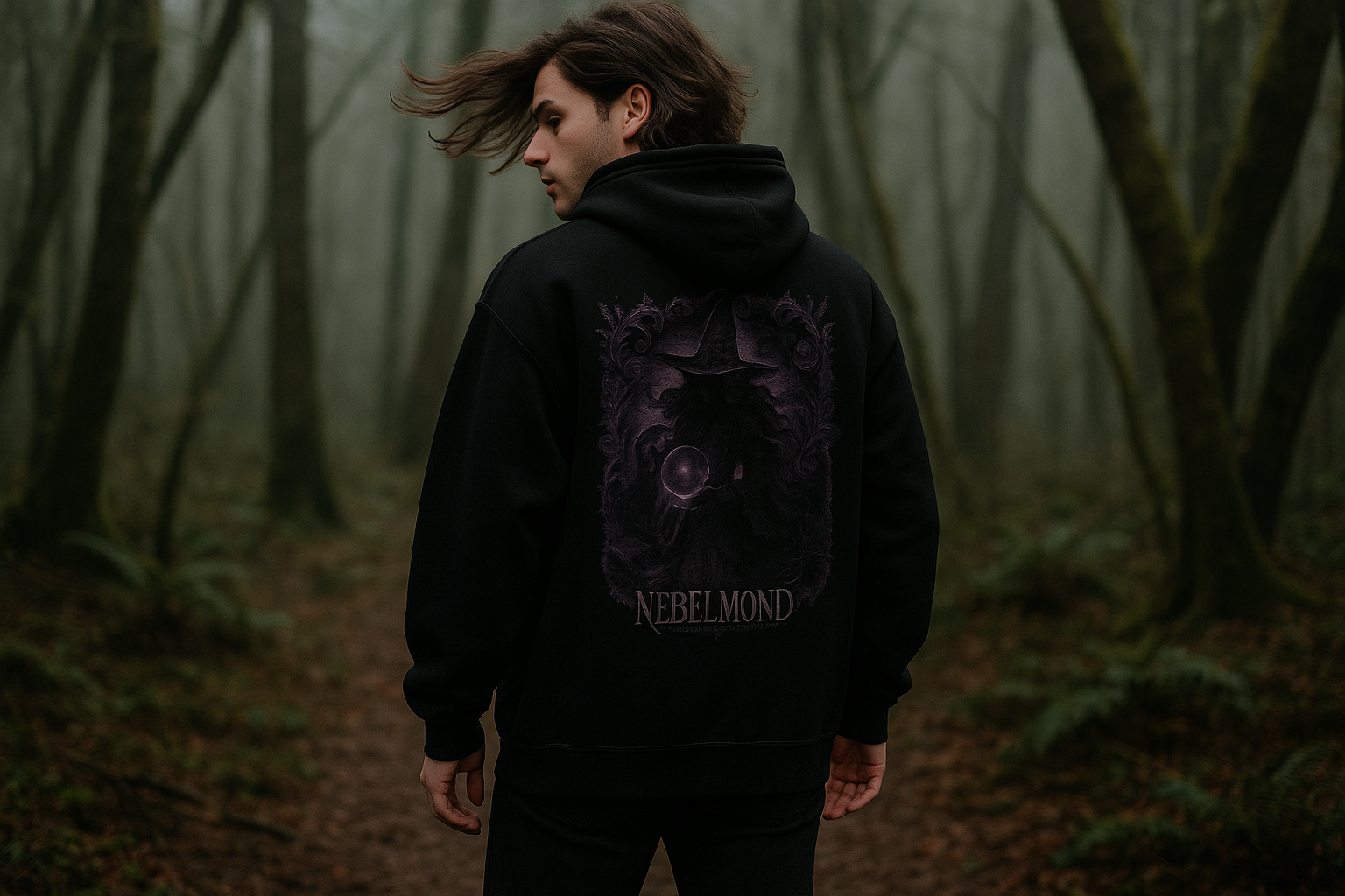 Mann Mockup Shadow Witch Oversized Hoodie