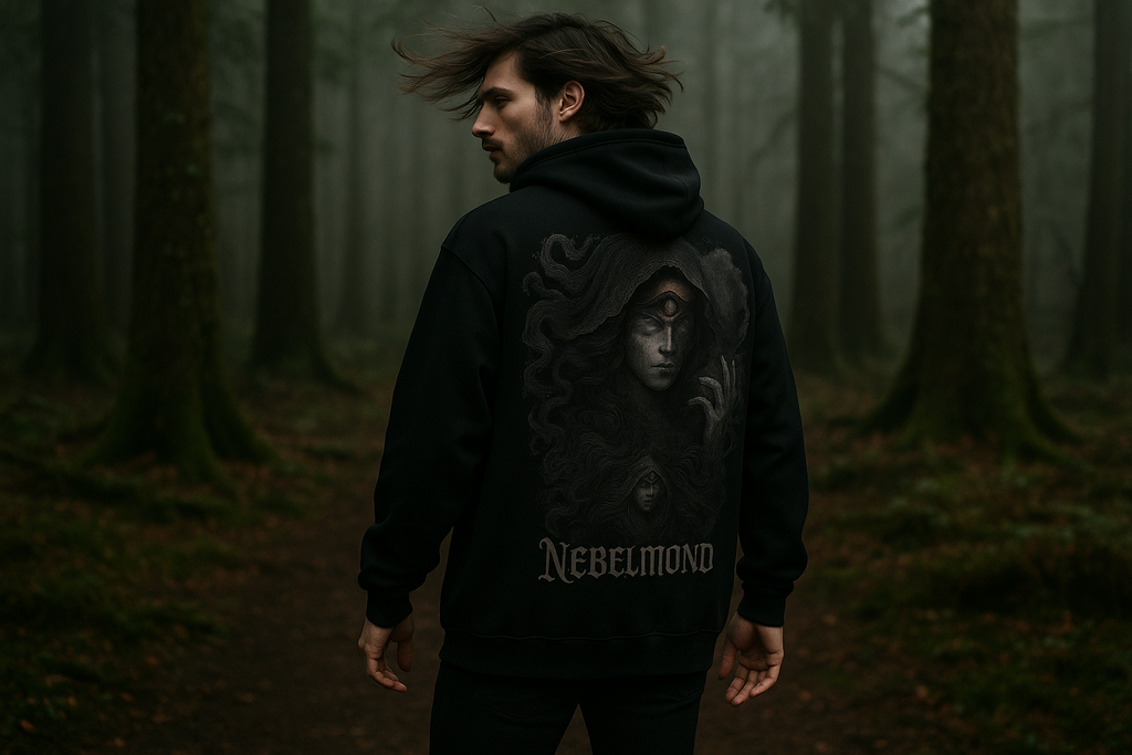Mann Mockup Veil of Shadows Oversized Hoodie