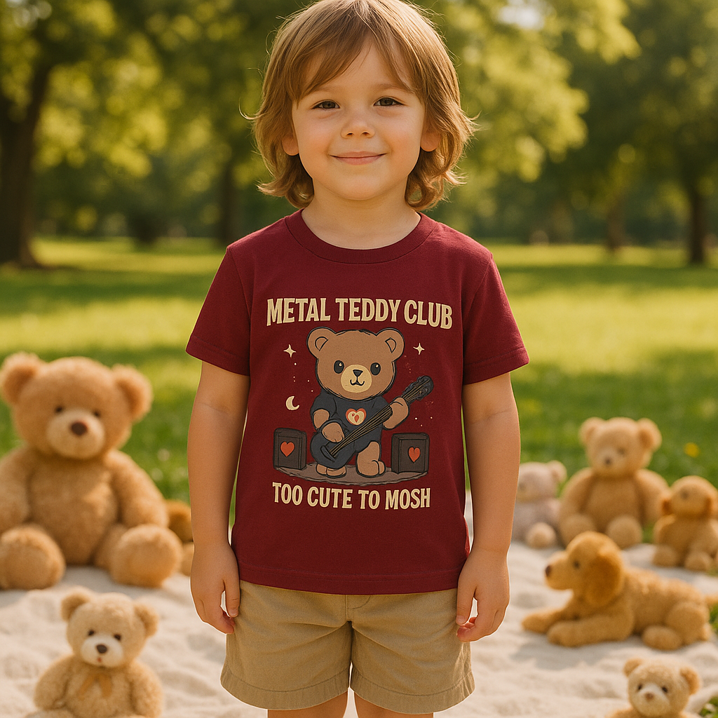 Metal Teddy Club Weinrot Mockup