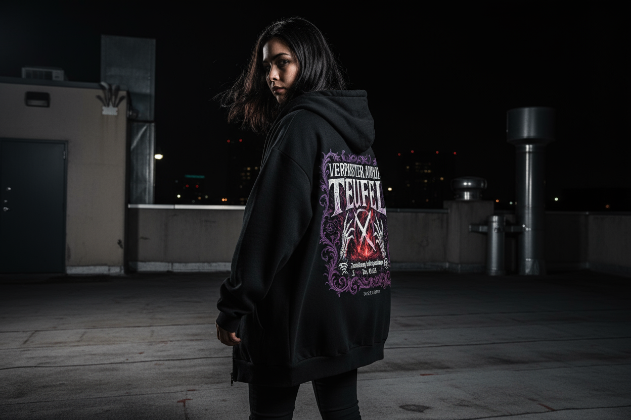 Missed Call Oversized Zipper Hoodie Mockup