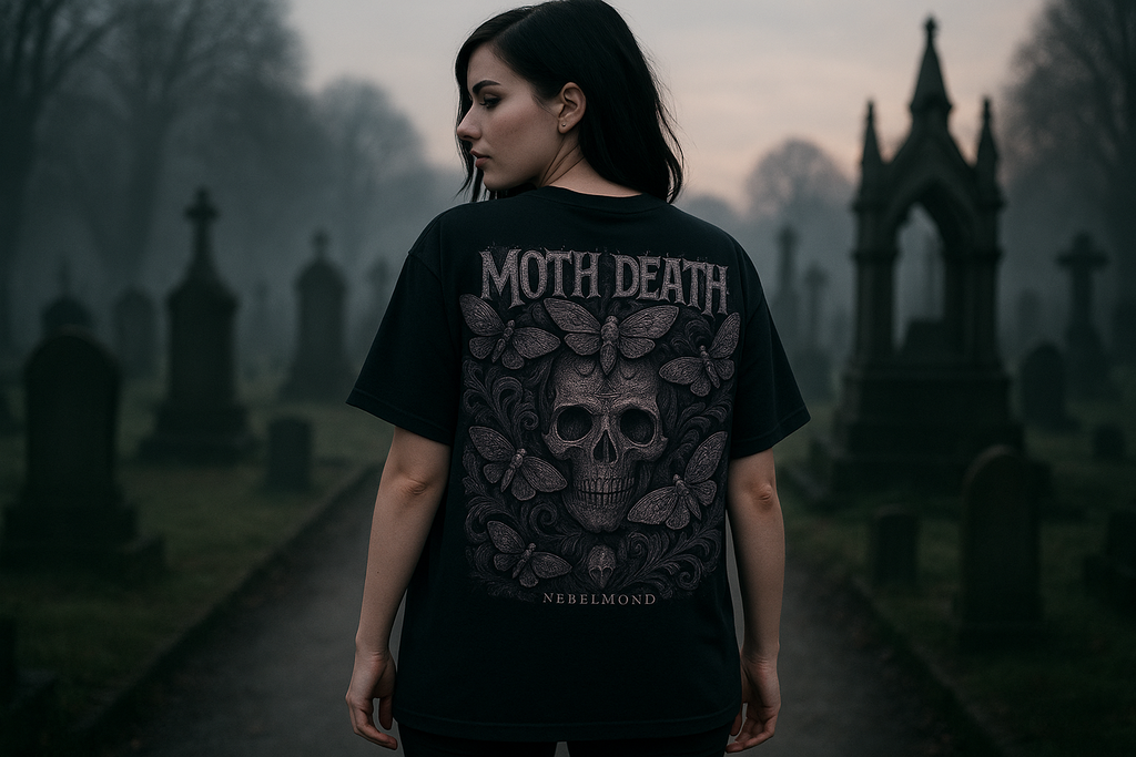 Moth Death Oversized Shirt - Black
