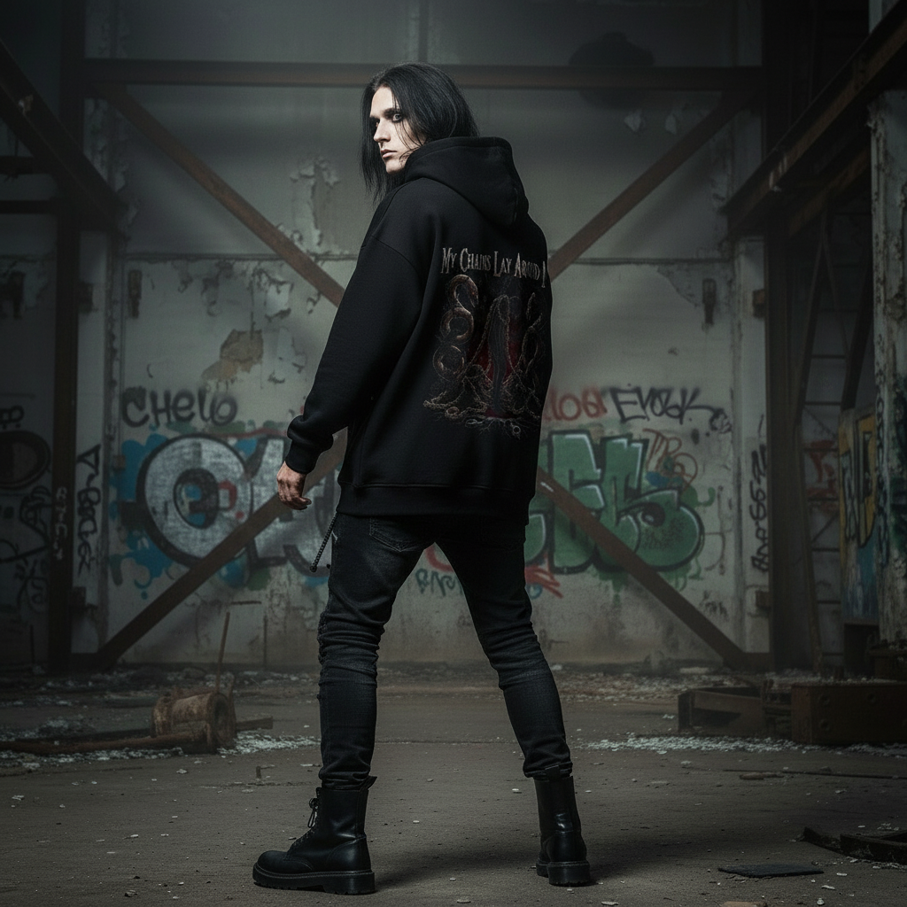 My Chains Lay Around Me Oversized Hoodie Back