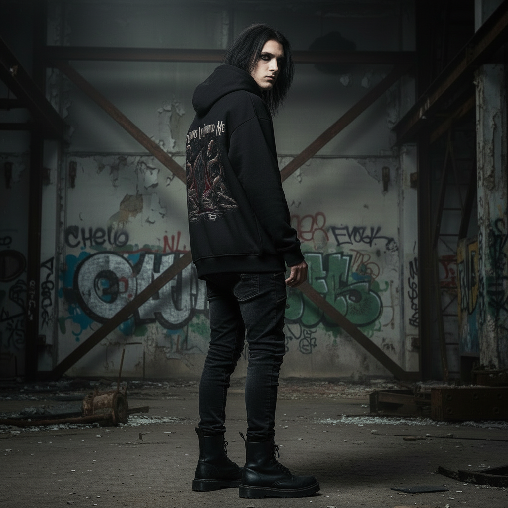 My Chains Lay Around Me Zipper Hoodie Back