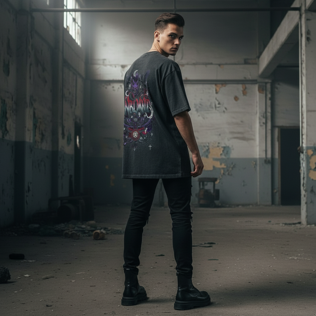 #NBLMND Oversized Shirt Washed Black Back