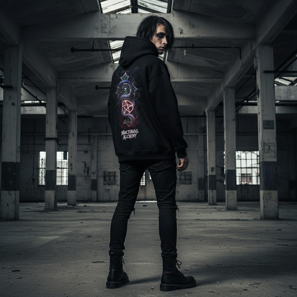 Nocturnal Alchemy Oversized Hoodie Back - Same Model