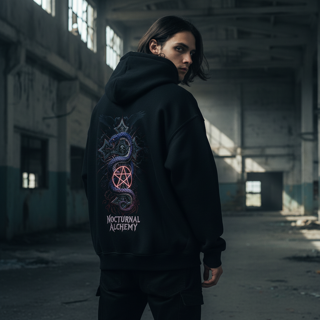 Nocturnal Alchemy Zipper Hoodie Back - Design Fokus
