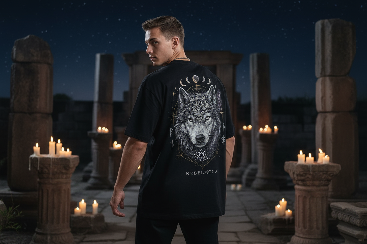 Oversized Shirt Backprint Black Mockup