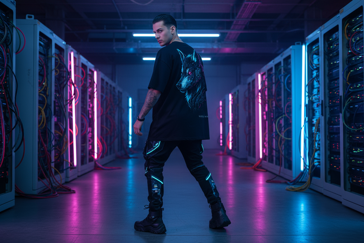 Oversized Shirt Backprint Black Mockup