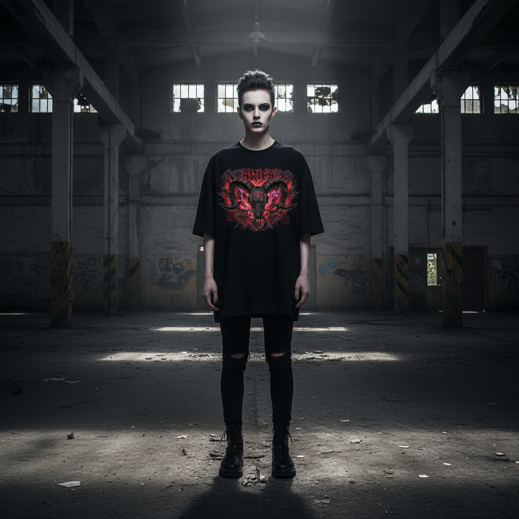 Oversized Shirt Front Schwarz