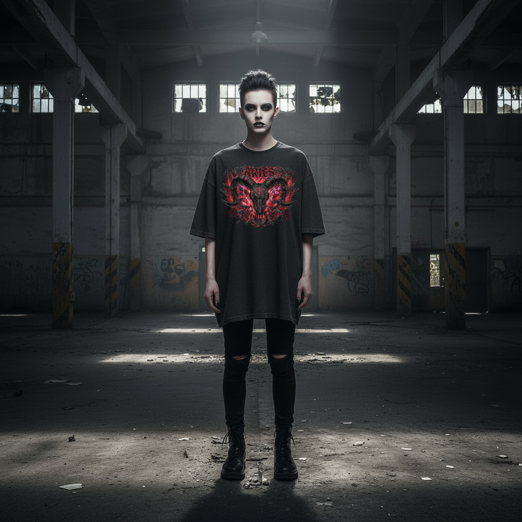 Oversized Shirt Front Washed Black