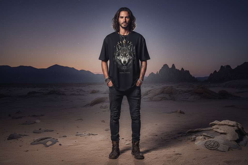 Oversized Shirt Frontprint Black Mockup