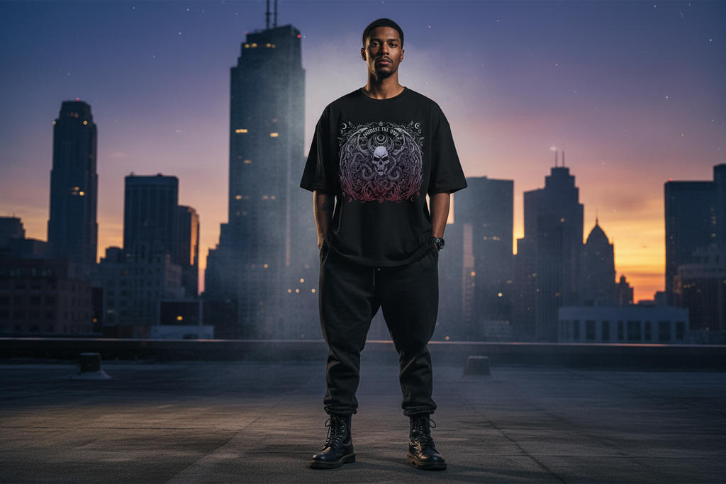 Oversized Shirt Schwarz