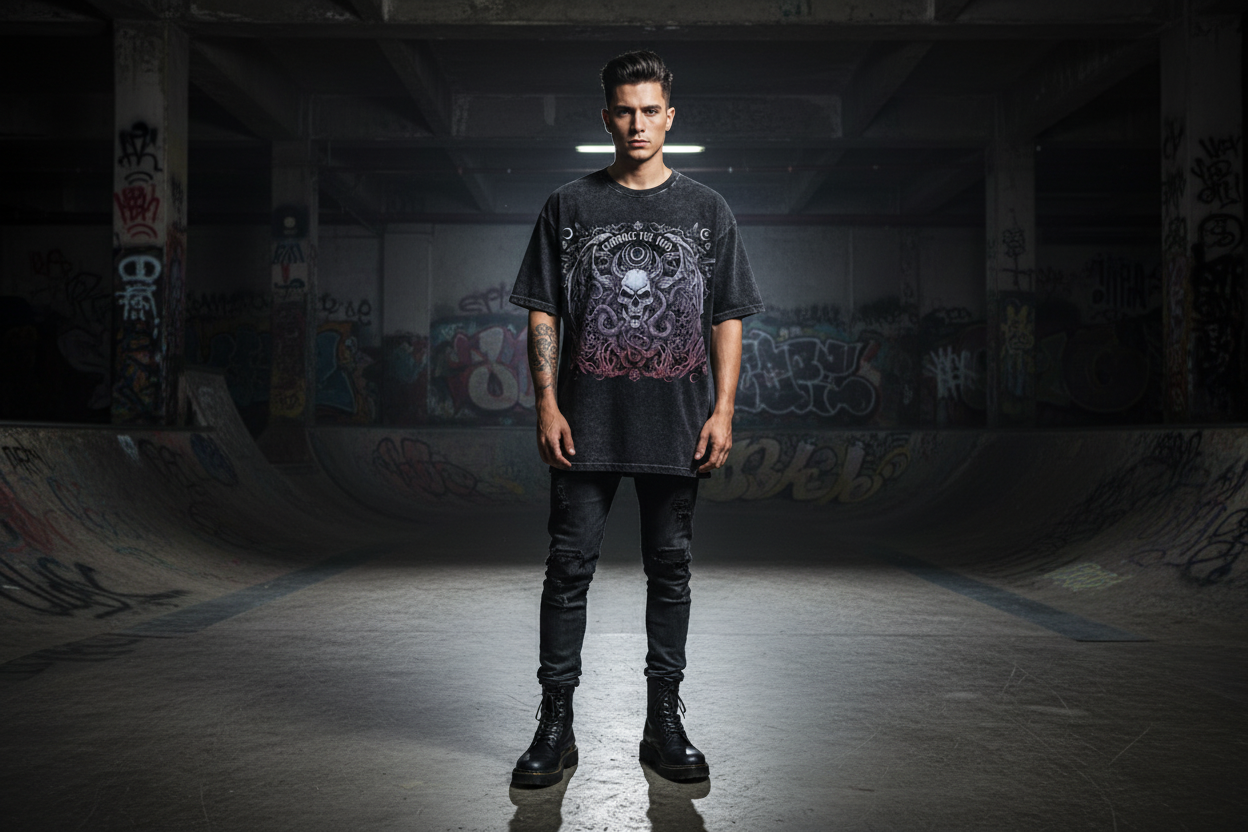 Oversized Shirt Washed Black