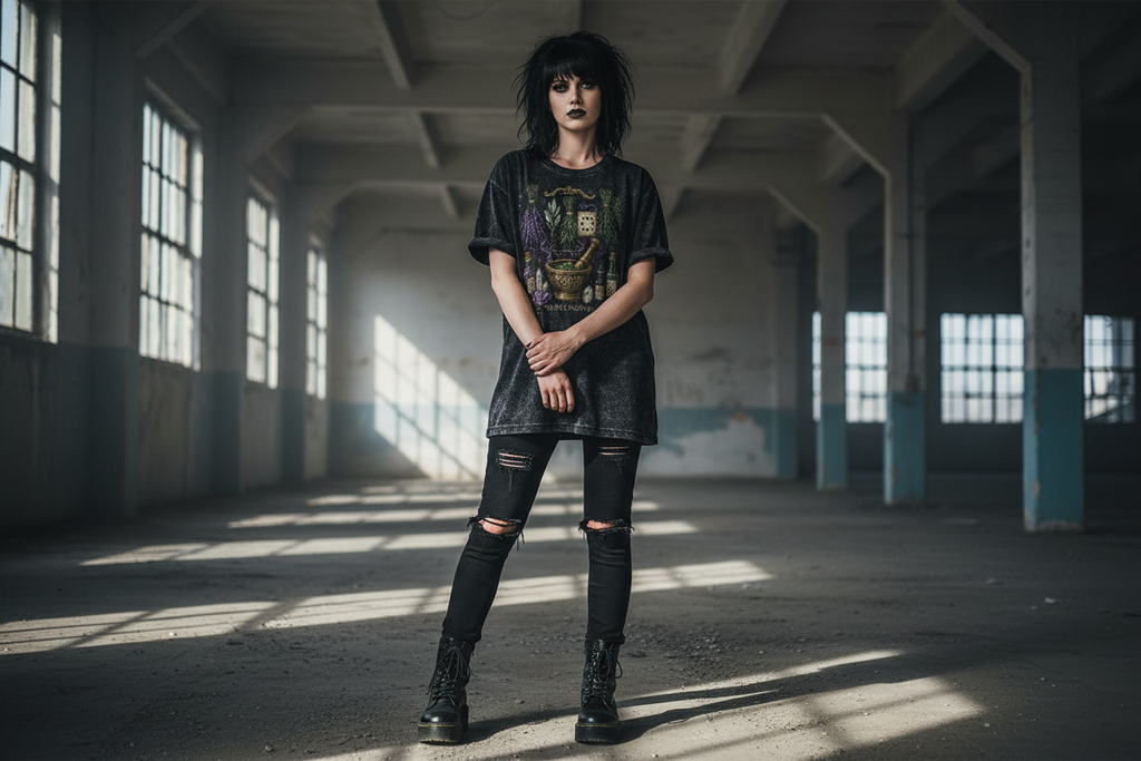 Oversized Shirt Washed Black