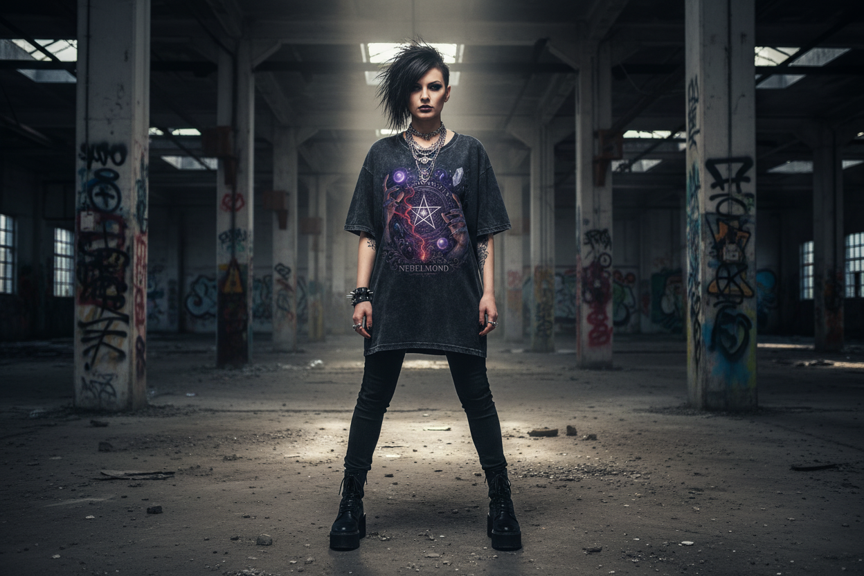 Oversized Shirt Washed Black