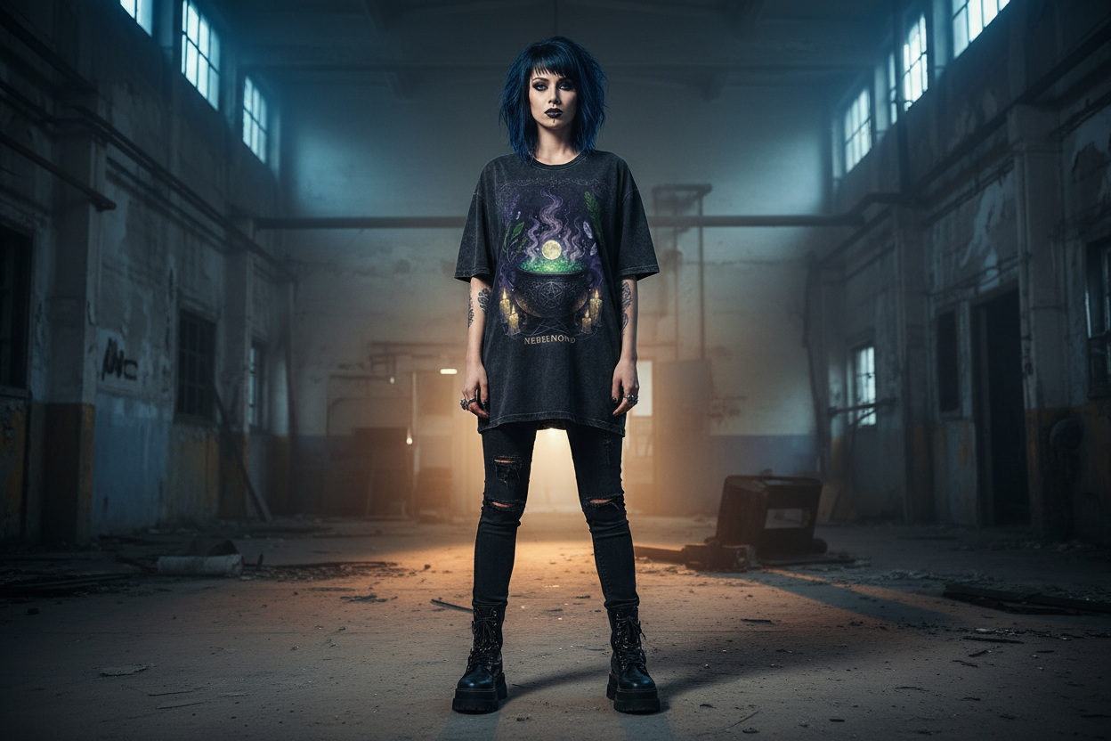 Oversized Shirt Washed Black