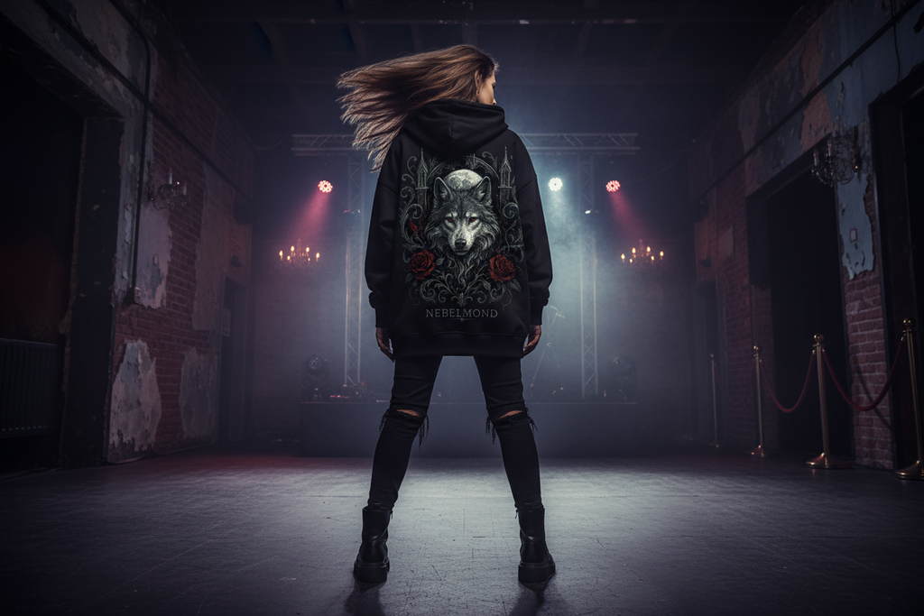 Oversized Zipper Hoodie Backprint Mockup