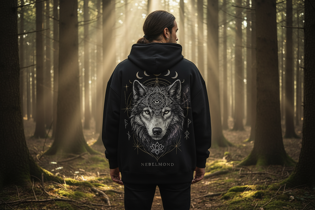 Oversized Zipper Hoodie Backprint Mockup