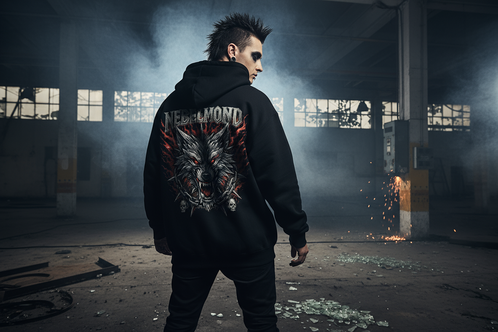 Oversized Zipper Hoodie Backprint Mockup