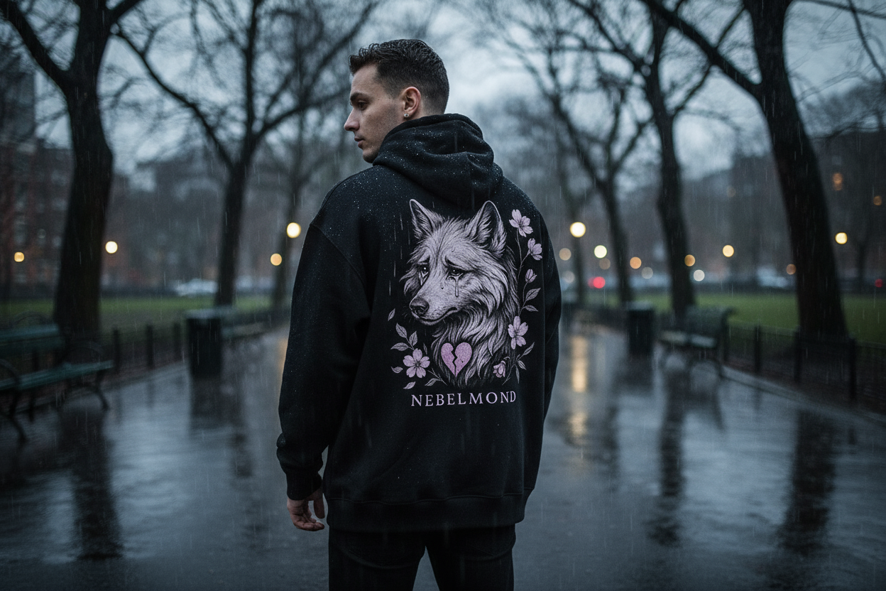 Oversized Zipper Hoodie Backprint Mockup