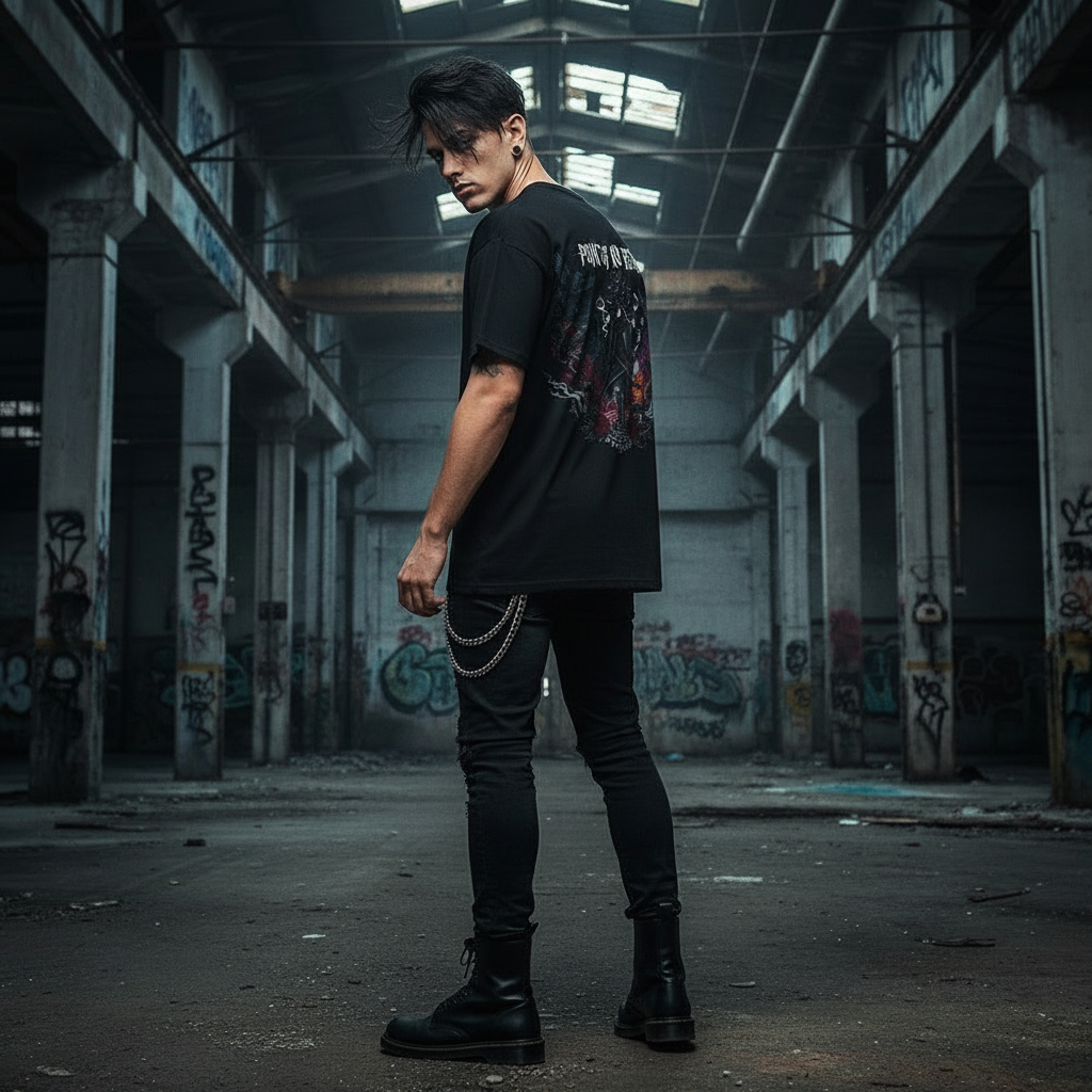 Point of No Return Oversized Shirt Black Back