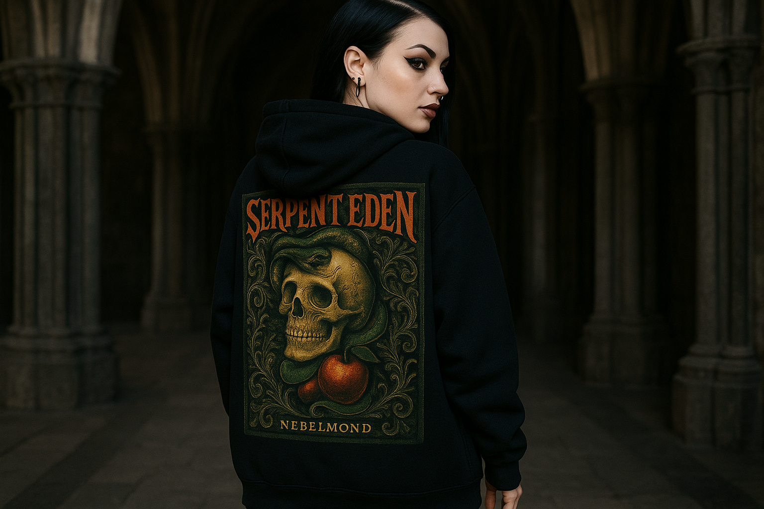 Serpent Eden Oversized Zipper Hoodie Mockup