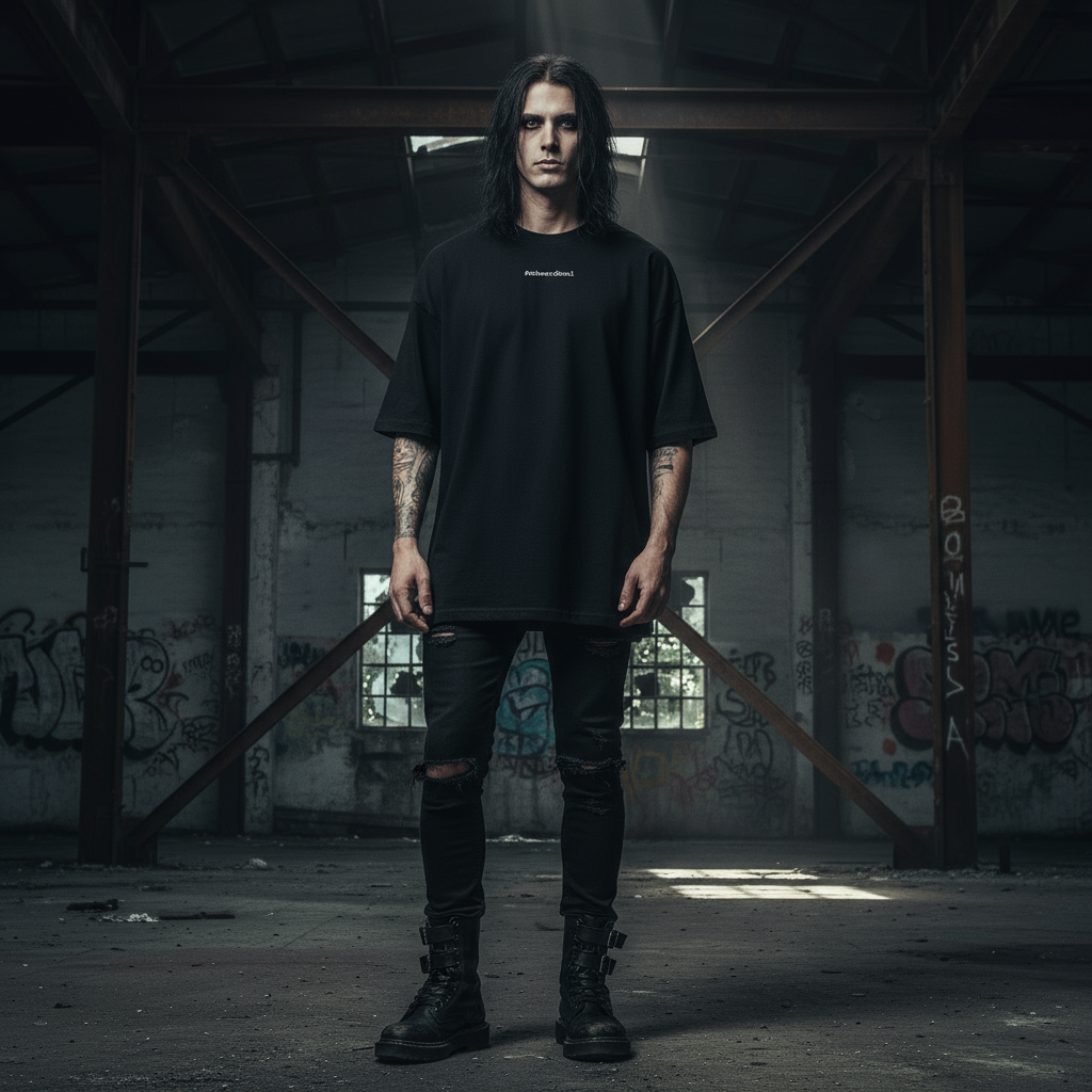 Silent War Within Oversized Shirt Black Front