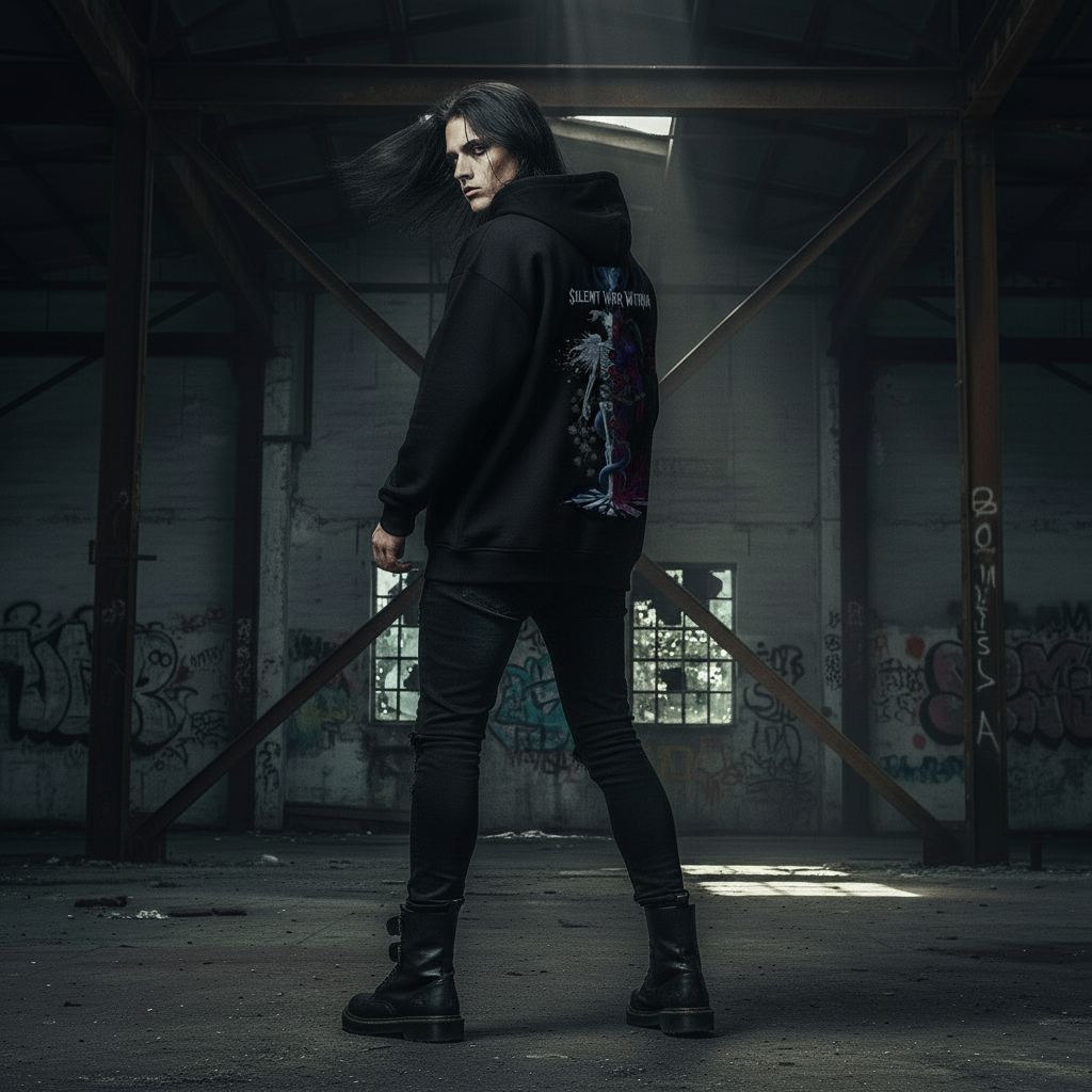 Silent War Within Zipper Hoodie Back