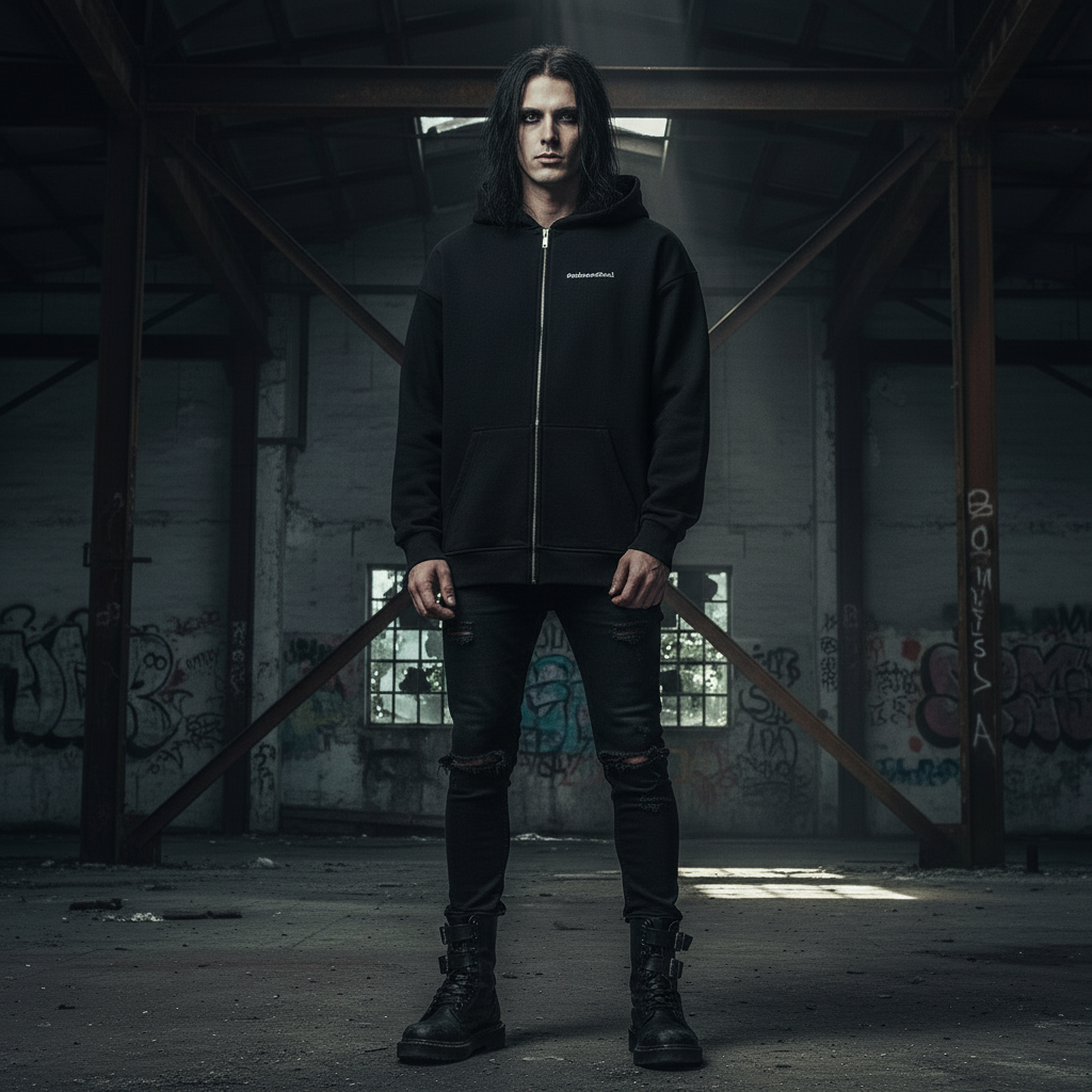 Silent War Within Zipper Hoodie Front - Ohne Kordeln