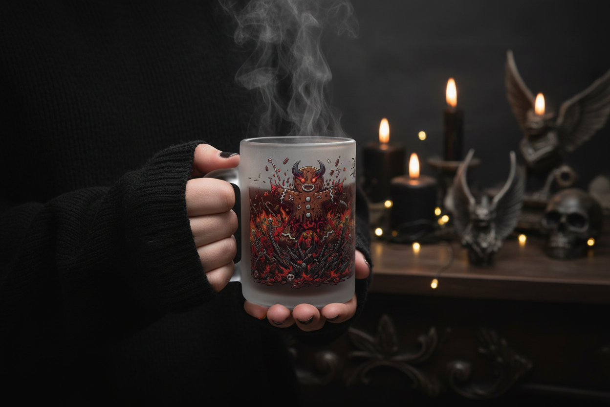 Sweet Death Glas-Tasse Weihnachts-Mockup Neu