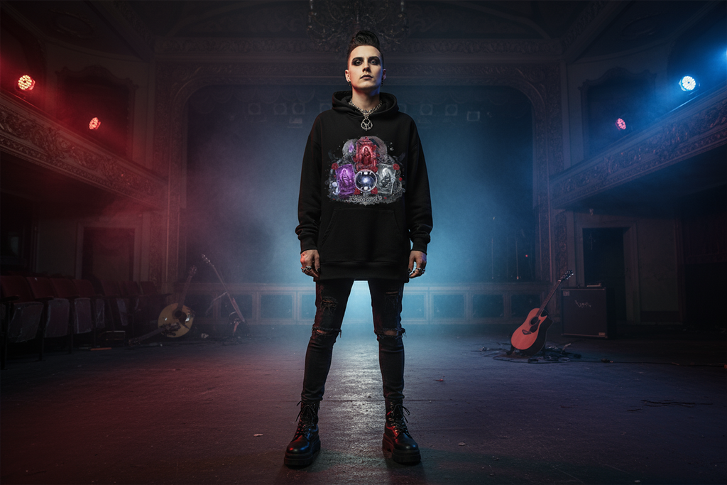 Triple Goddess Spread Oversized Hoodie Front