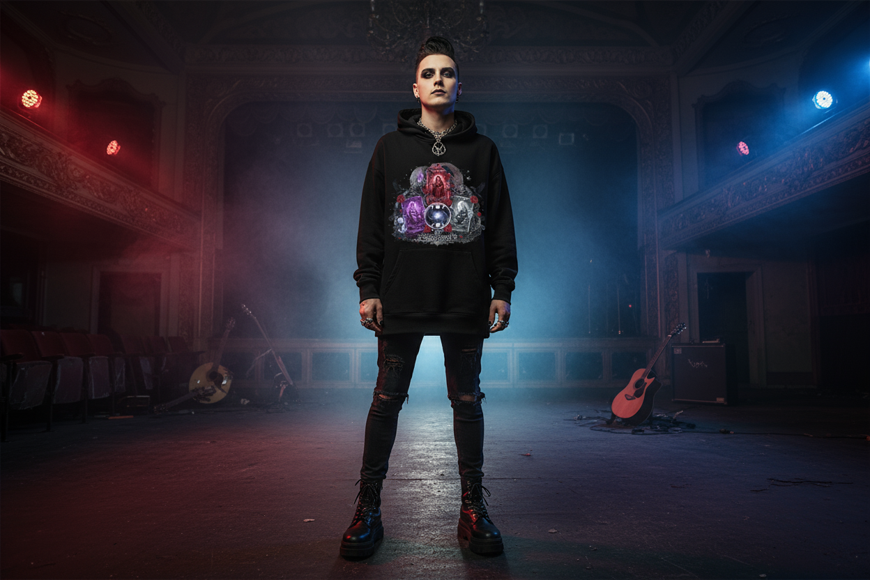 Triple Goddess Spread Oversized Hoodie Front